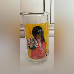 Vintage 10 oz Libbey Glass Children of the Southwest De Grazia 2.5" x 5.5"